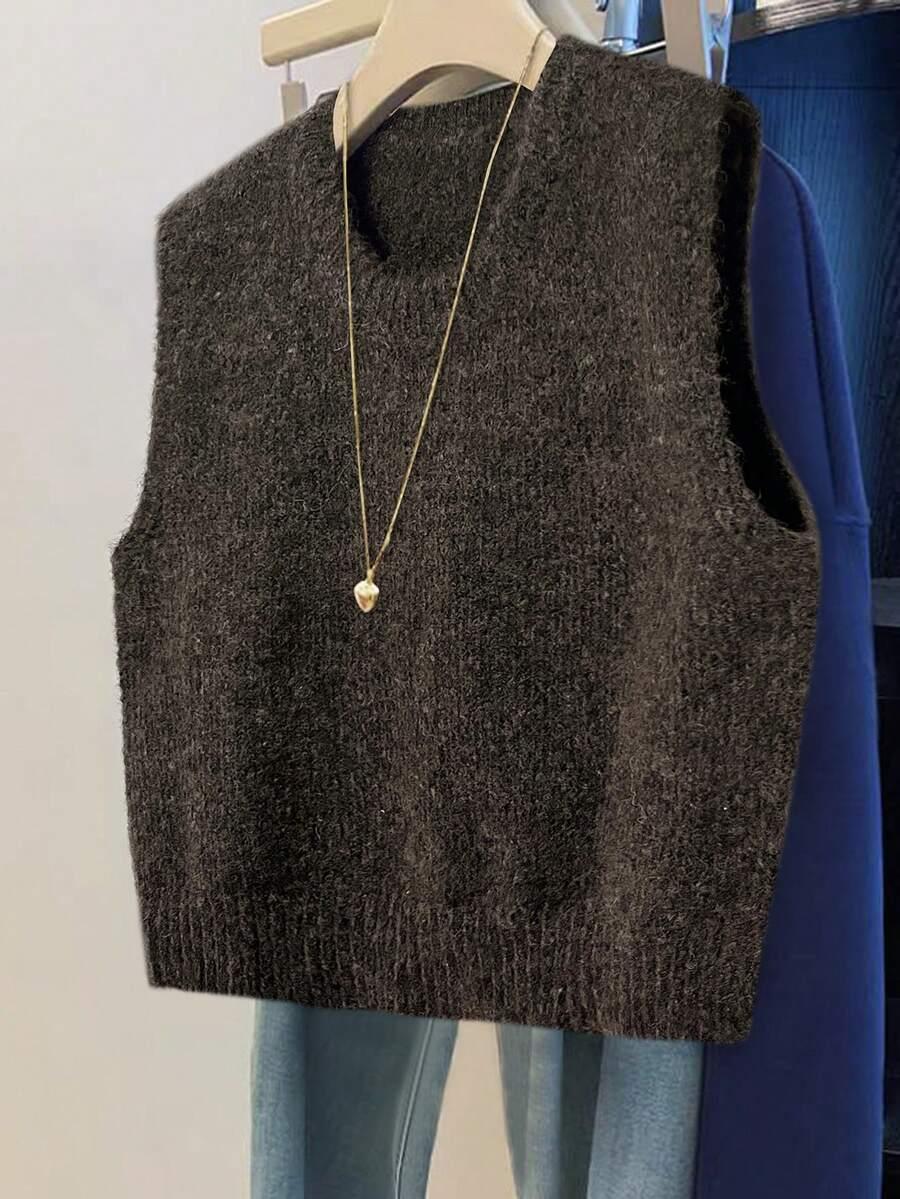 sweter bez rękawów
