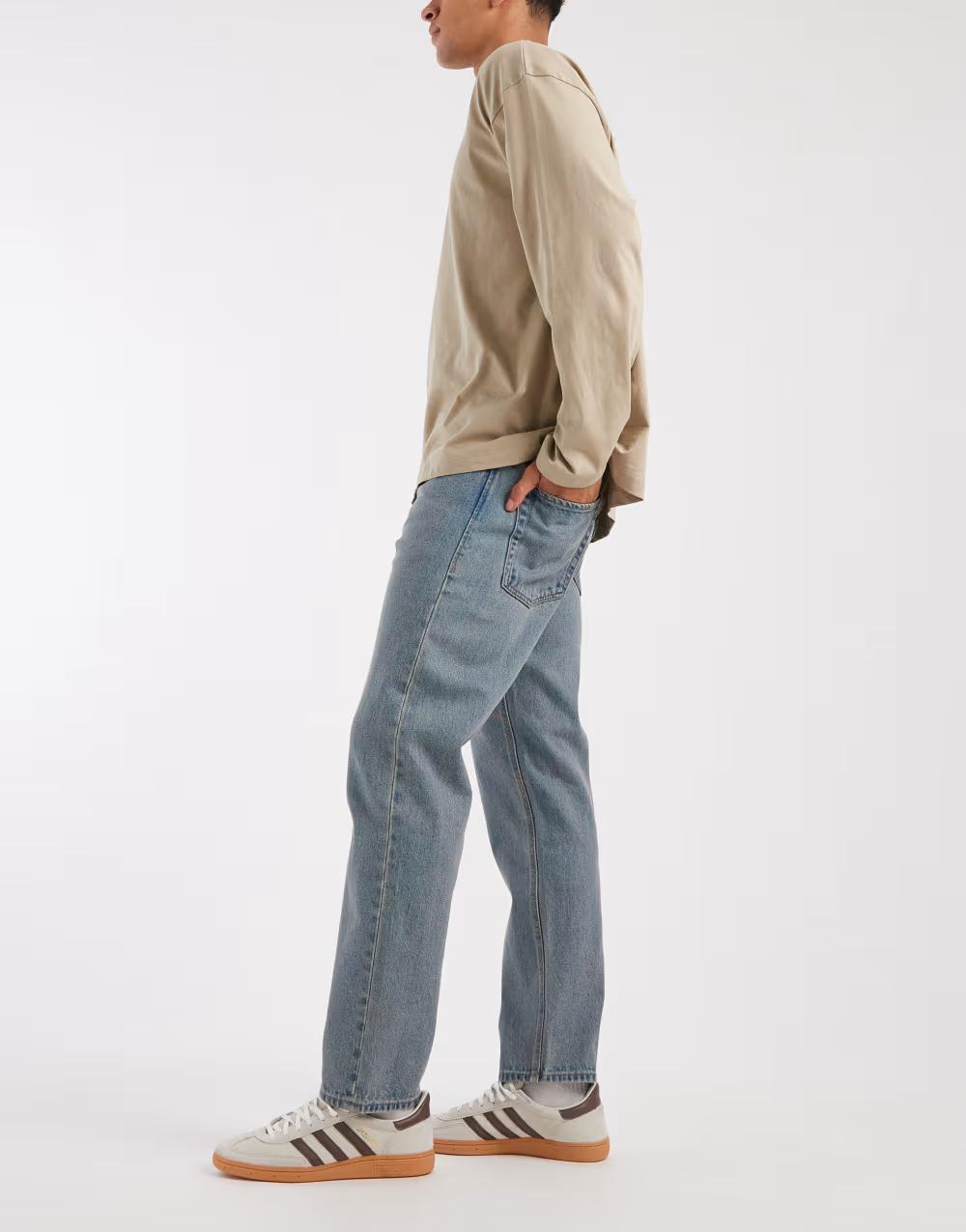 NIEBIESKIE SPODNIE JEANS PROSTA NOGAWKA