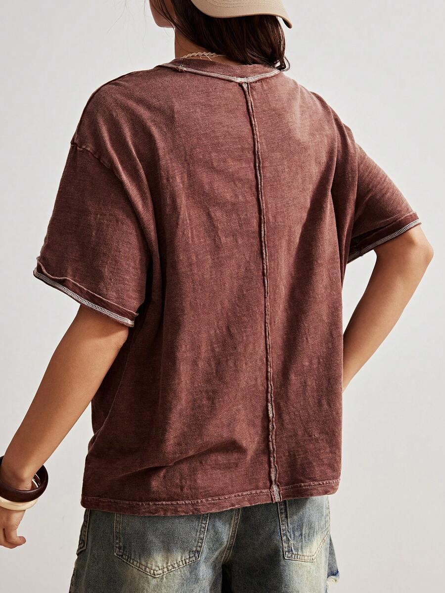 brązowy t-shirt print