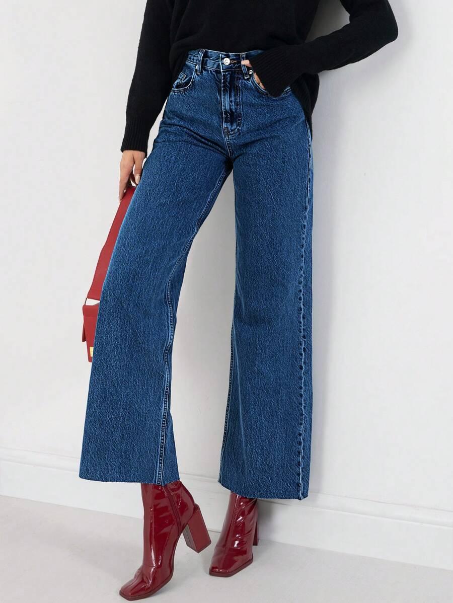  NIEBIESKIE SPODNIE JEANS WYSOKI STAN