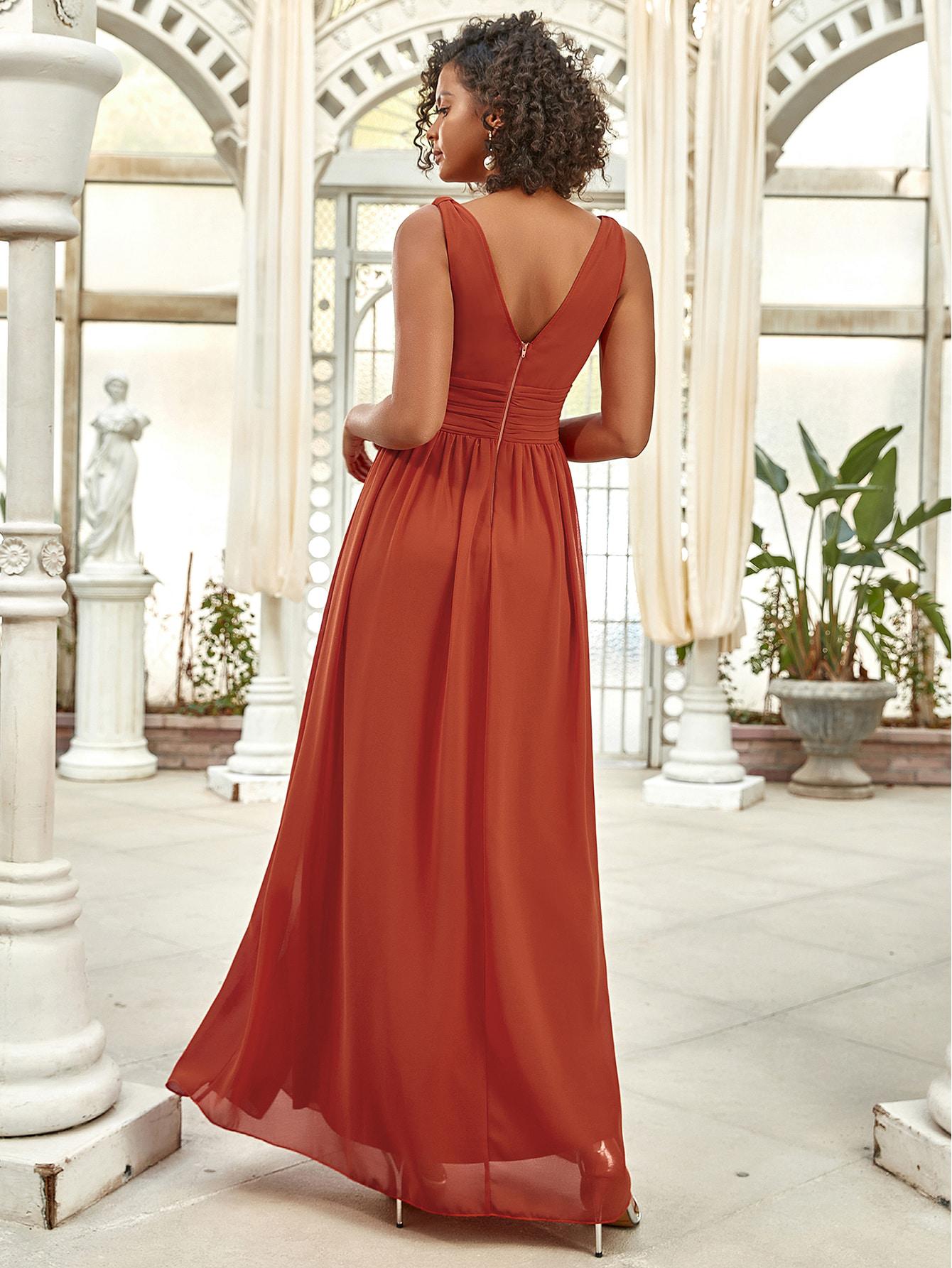 SZYFONOWA SUKIENKA MAXI V-NECK