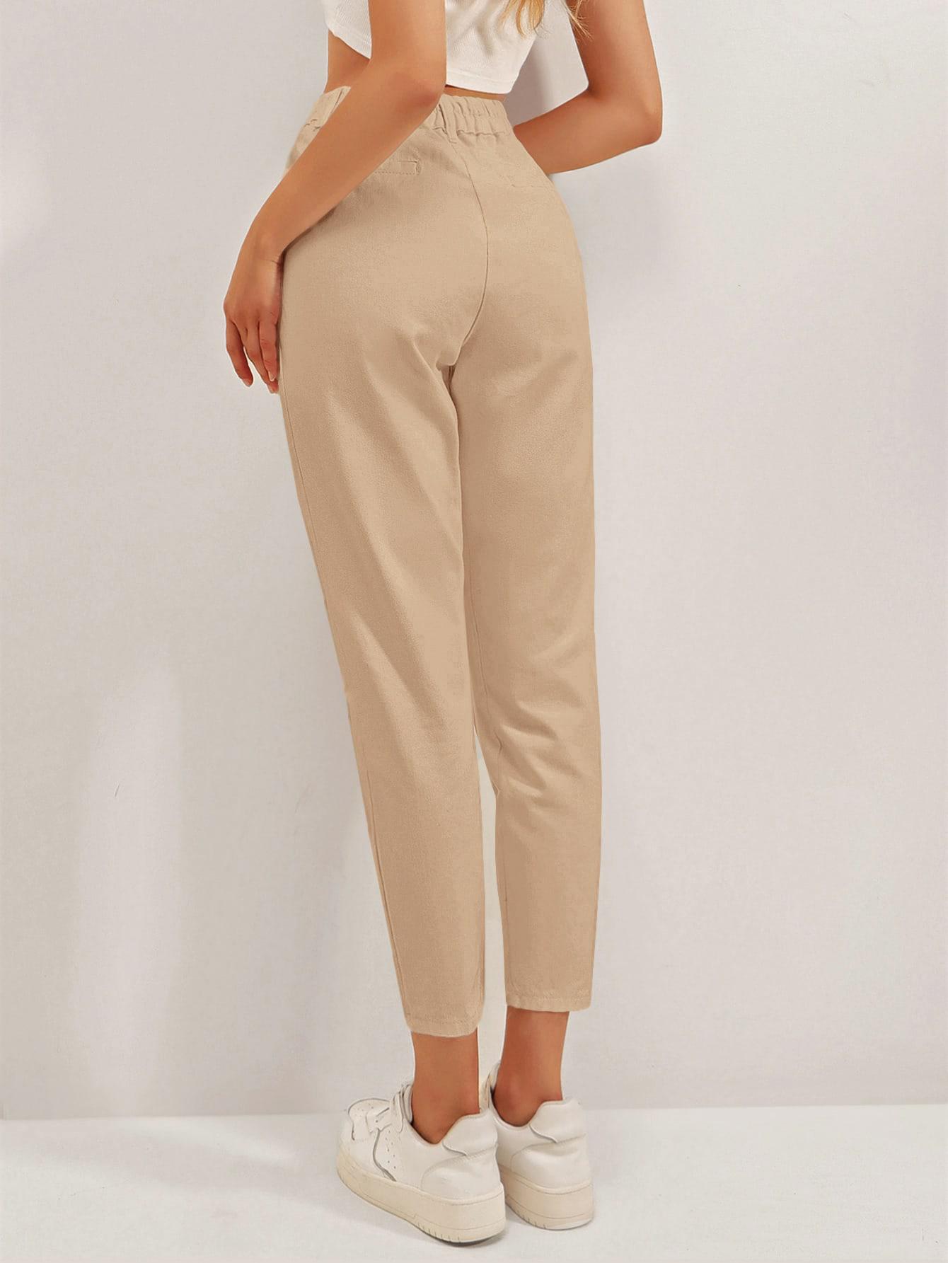 BEŻOWE SPODNIE JEANS