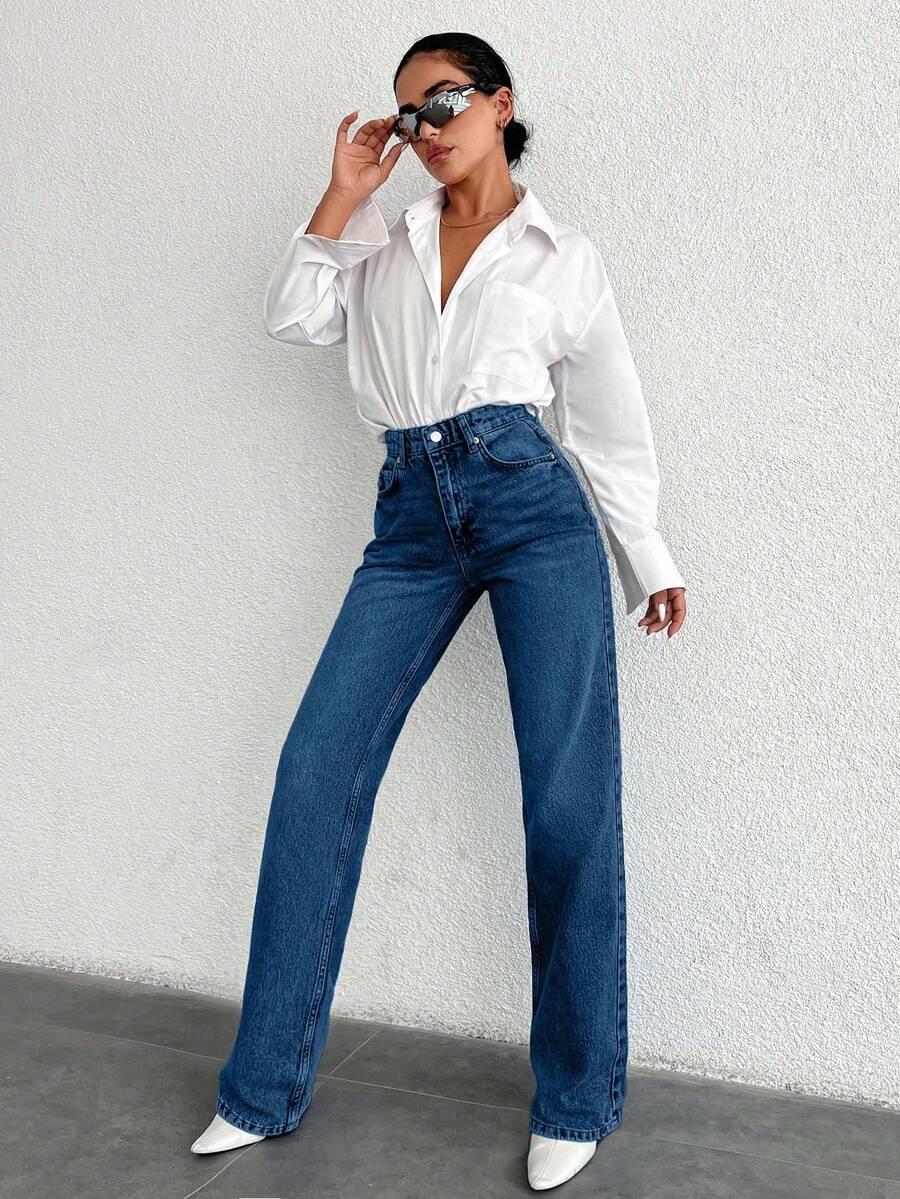 NIEBIESKIE SPODNIE JEANS