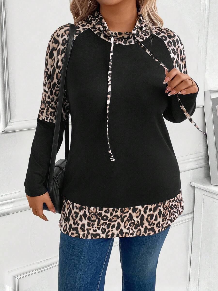 BLUZA ANIMAL PRINT ŁĄCZENIE