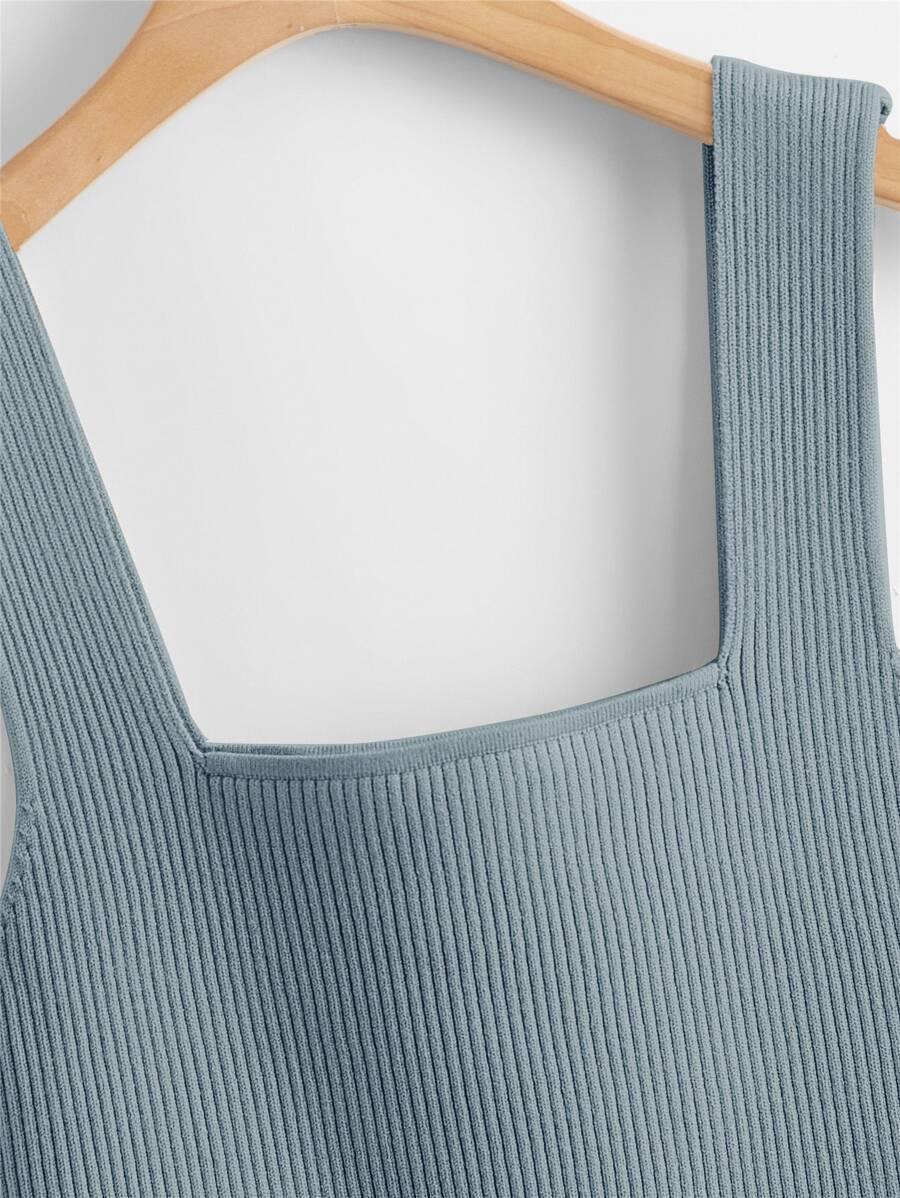 szary dzianinowy top
