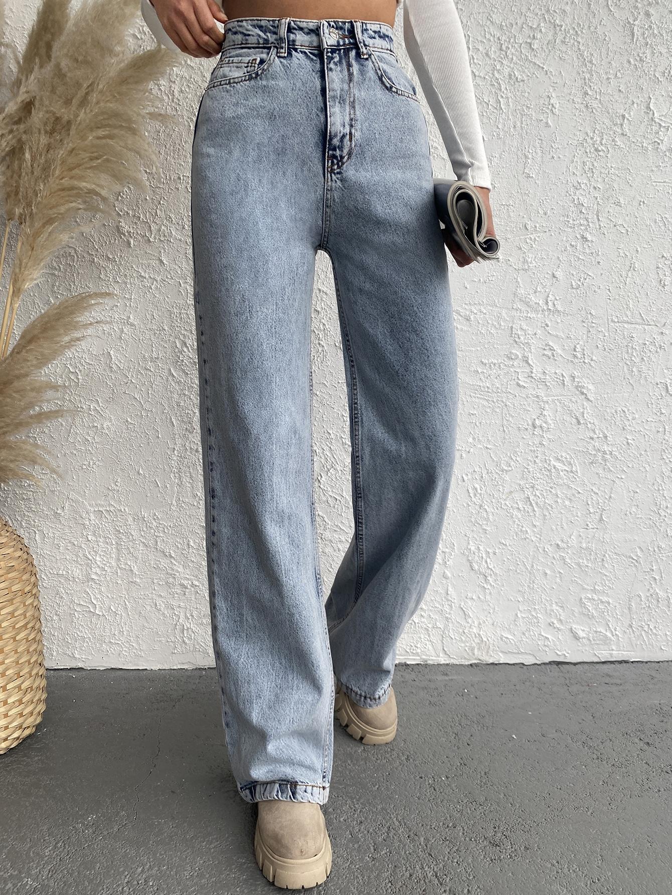 spodnie jeans proste nogawki
