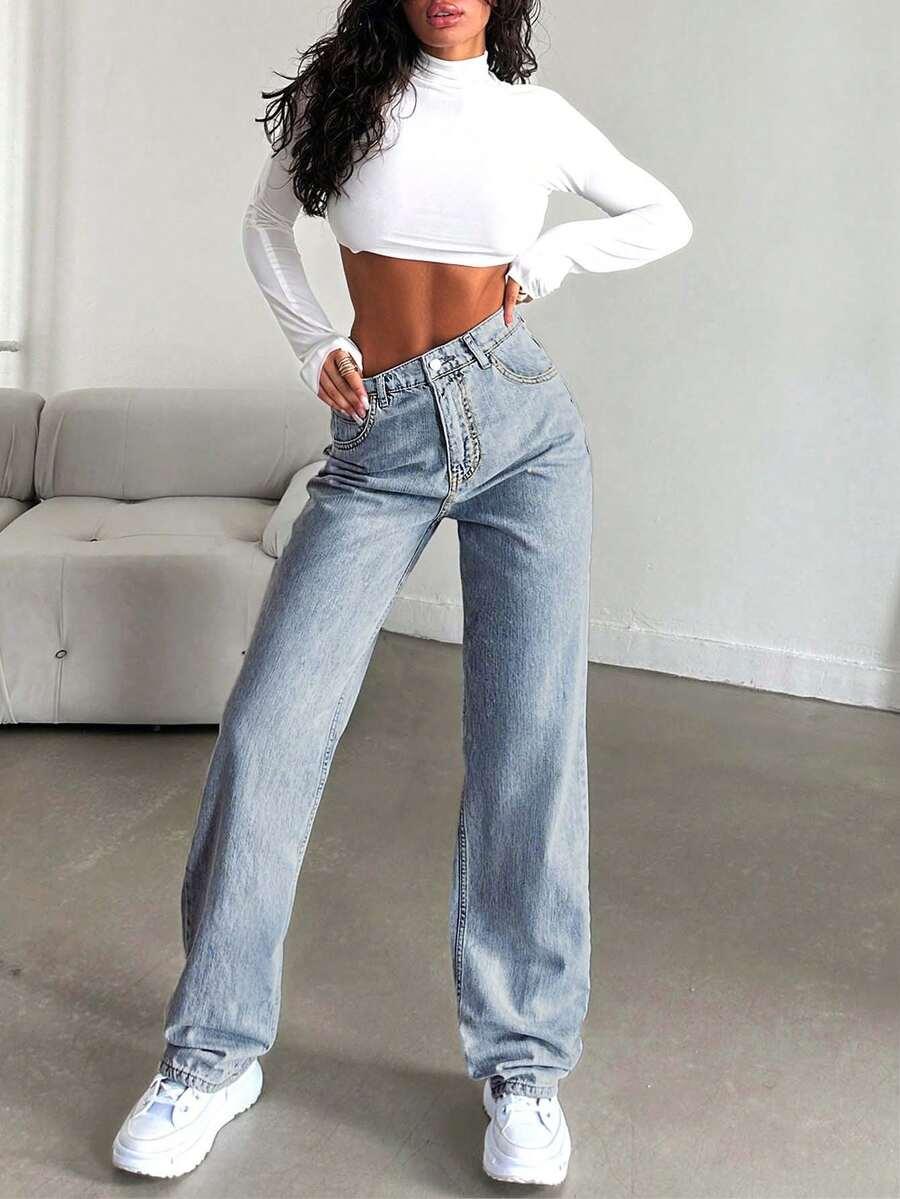 NIEBIESKIE SPODNIE JEANS