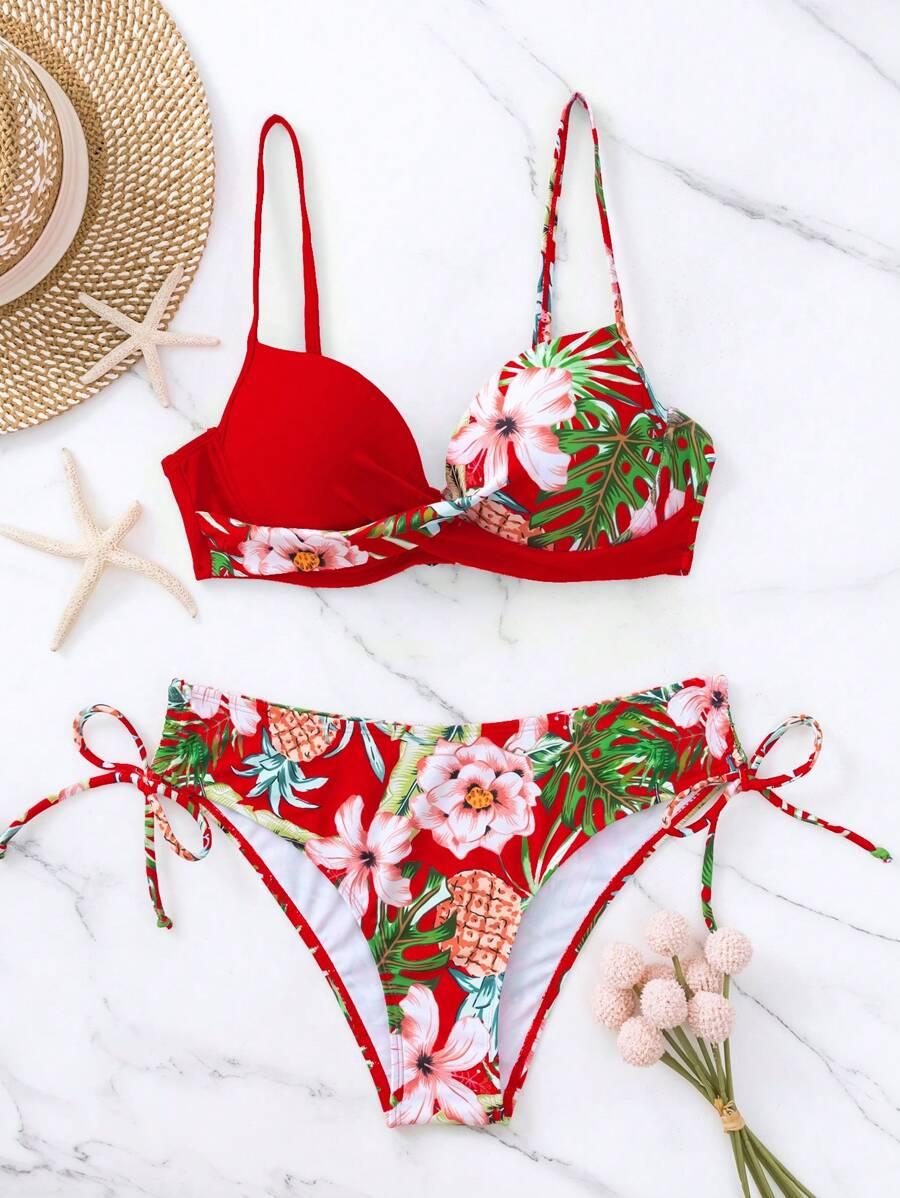 komplet bikini wzór push-up