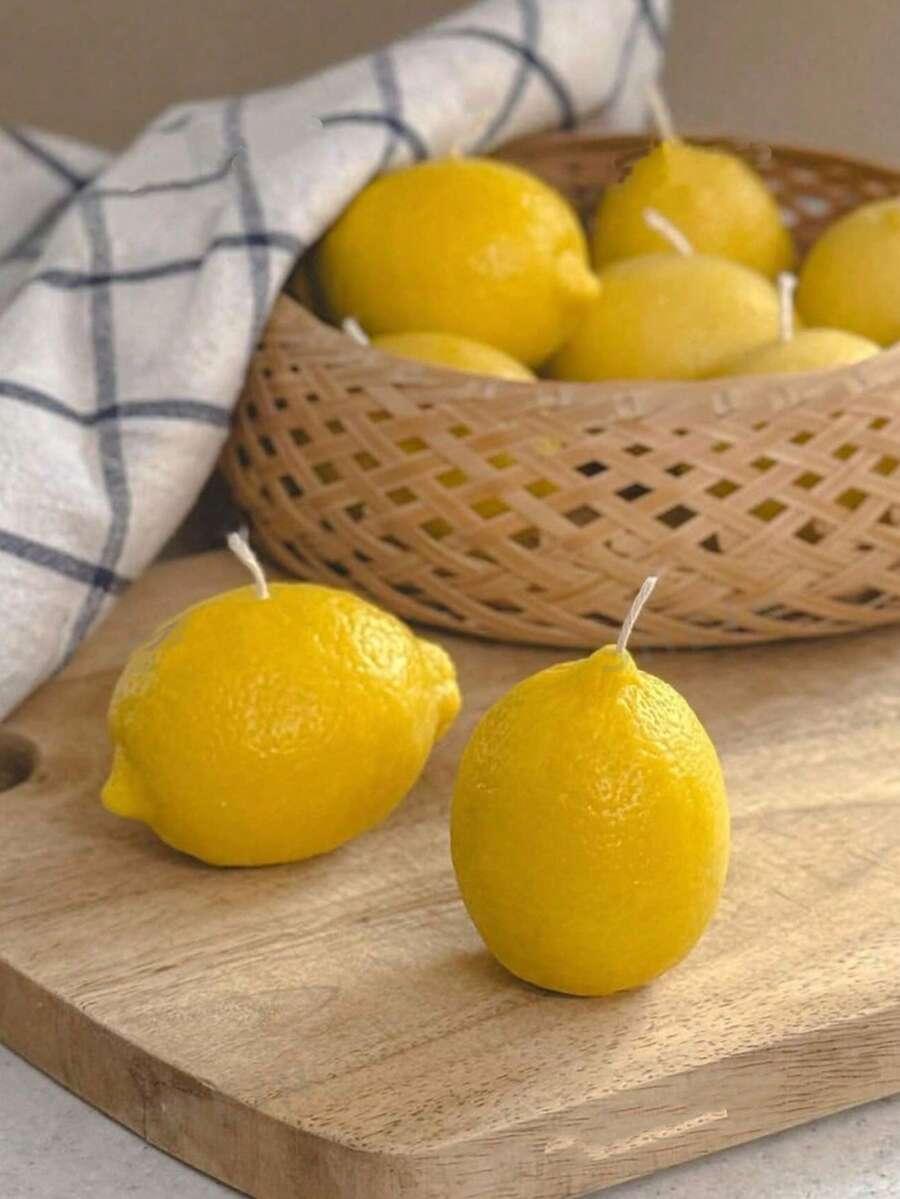 żółta świeca zapachowa cytryna