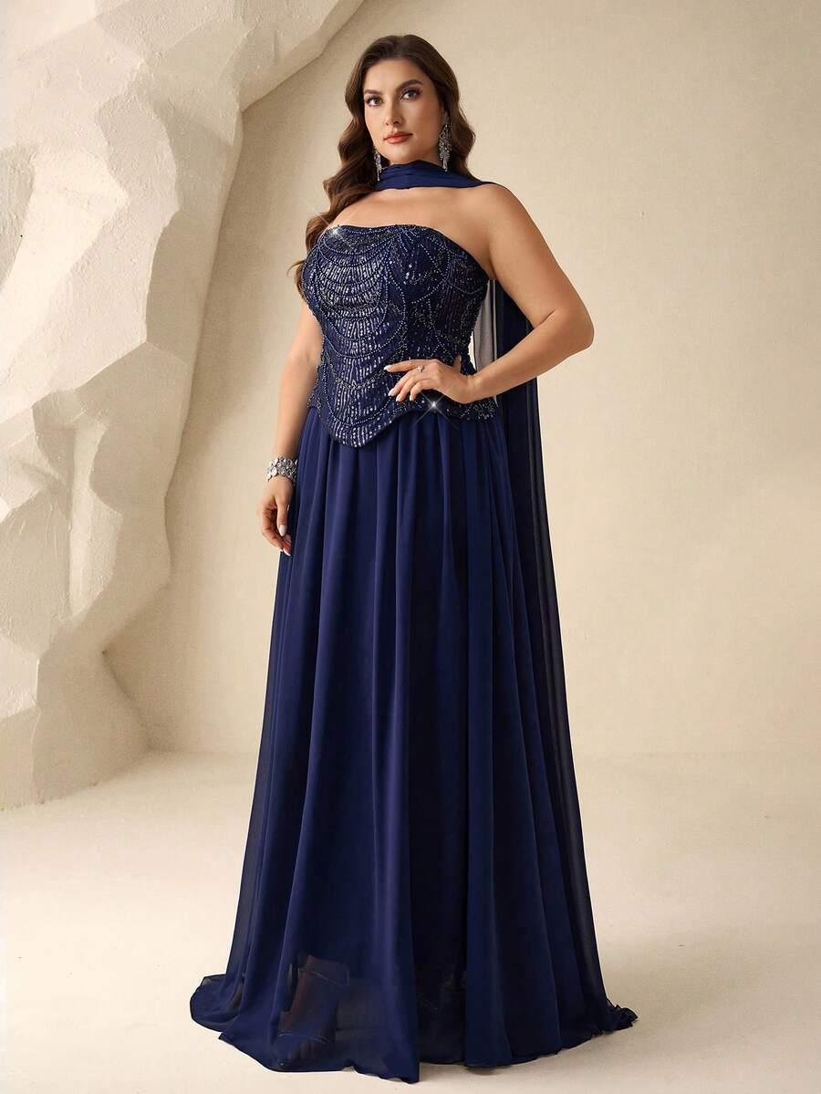 niebieska maxi sukienka