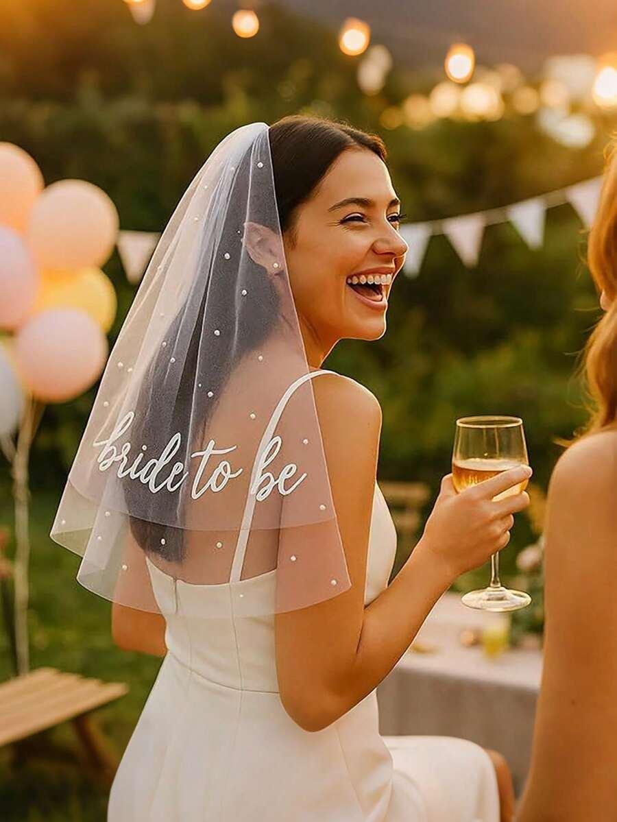 biały welon zdobienie
