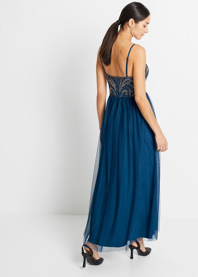  MAXI SUKIENKA NA RAMIĄCZKACH V-NECK