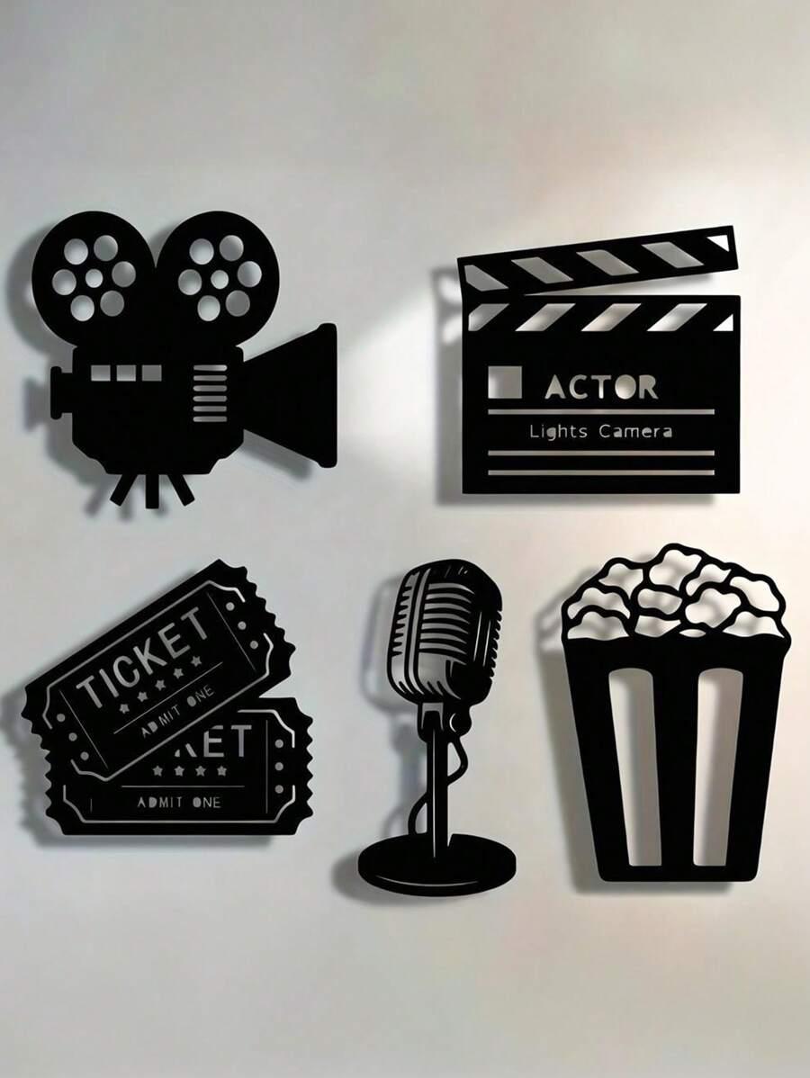 metalowe dekoracje ścienne z motywem filmowym 5-pack