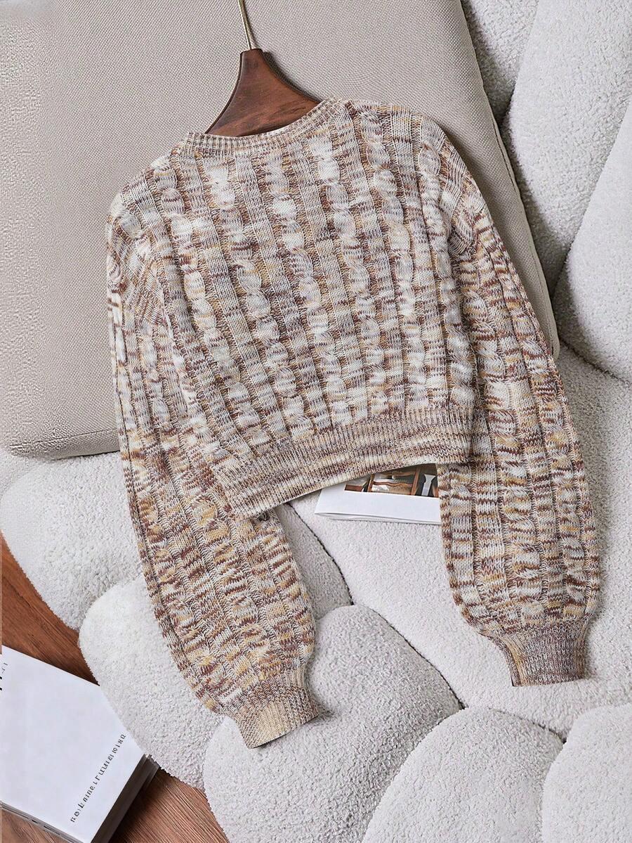 Sweter okrągły dekolt 