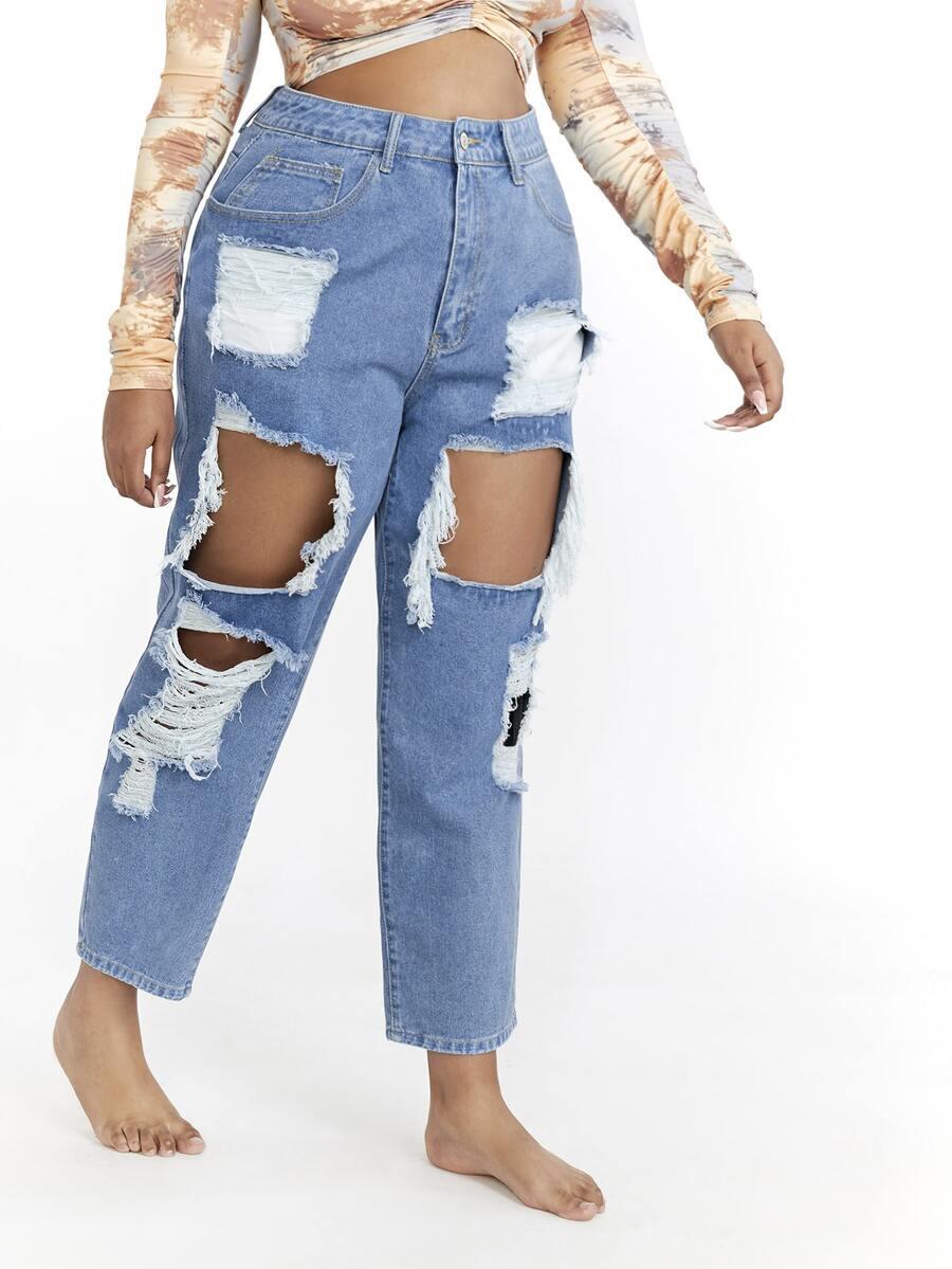 niebieskie spodnie jeans 