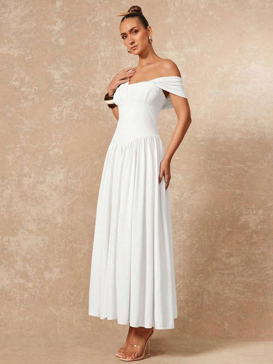 biała sukienka maxi