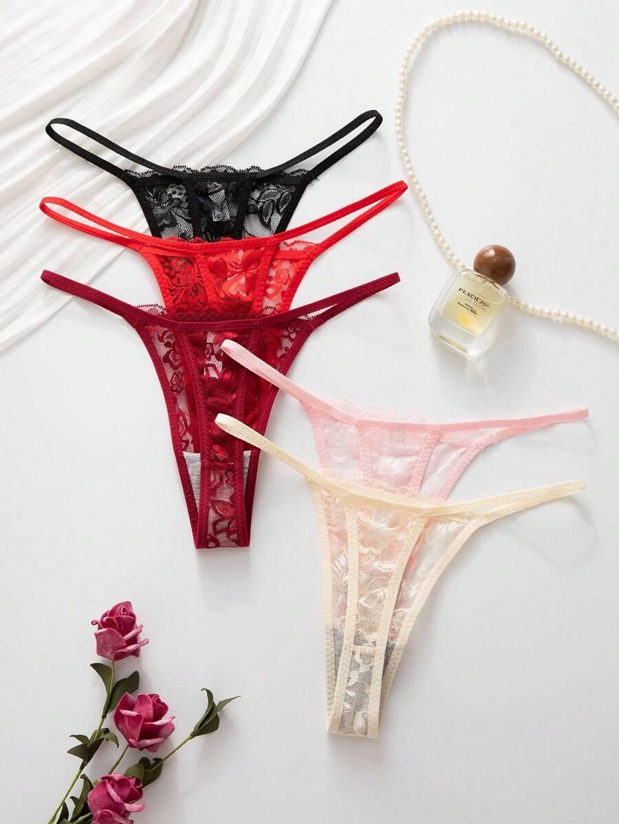 majtki stringi koronka 3-pack 