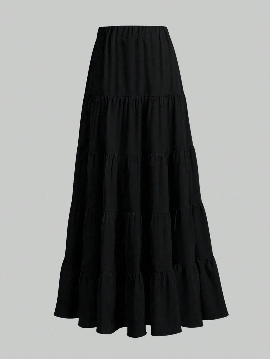 CZARNA MAXI SPÓDNICA 