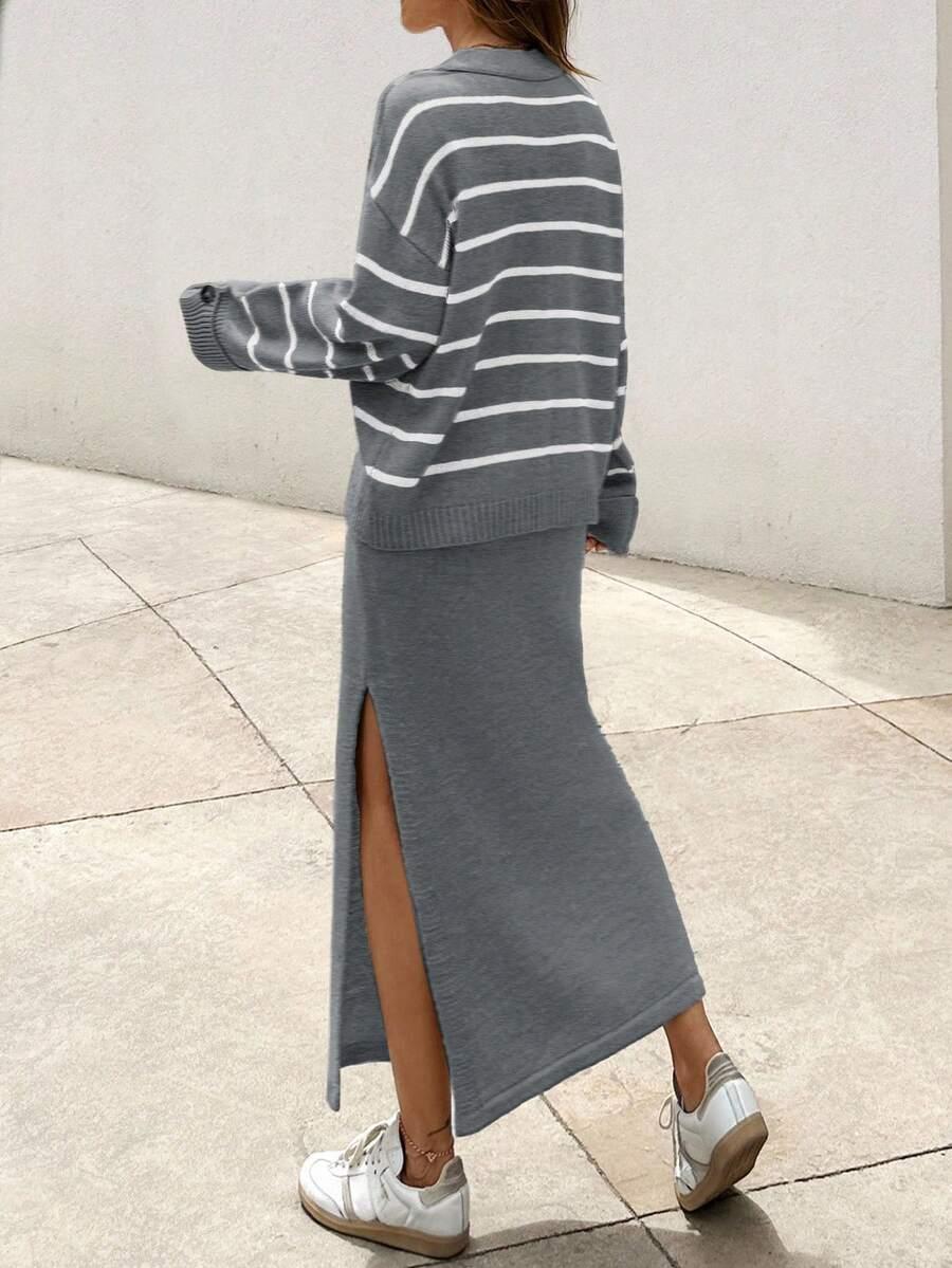 KOMPLET SWETER SPÓDNICA