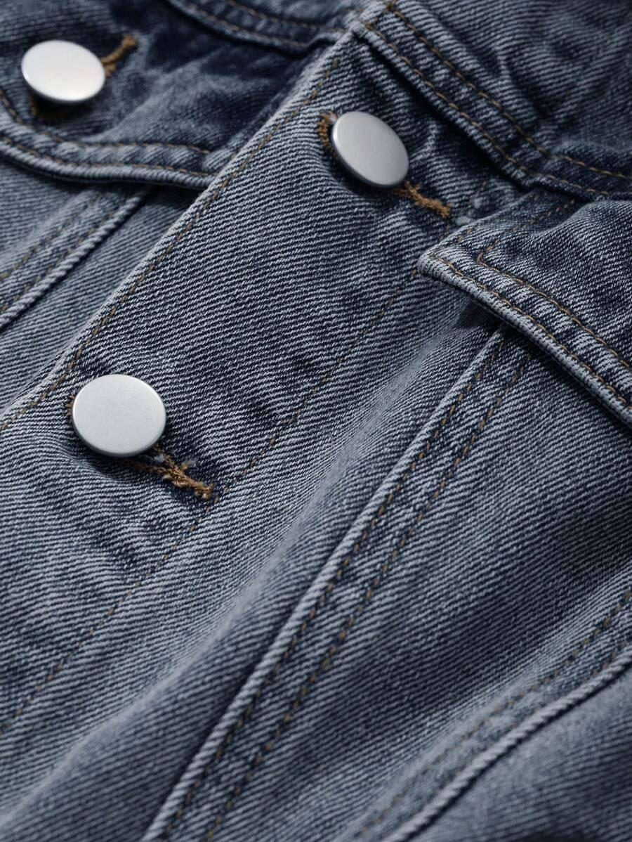 niebieski kombinezon jeans