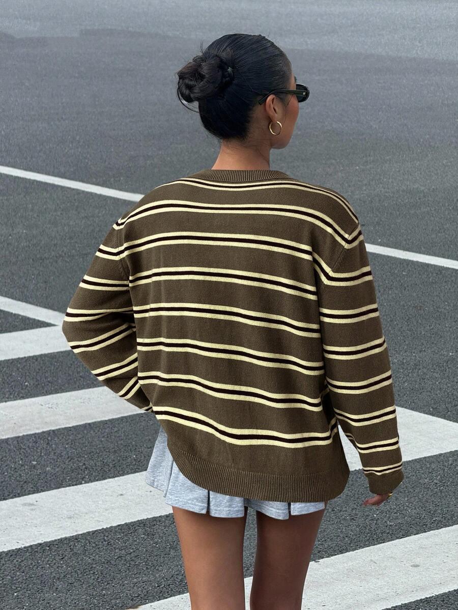 sweter w paski 