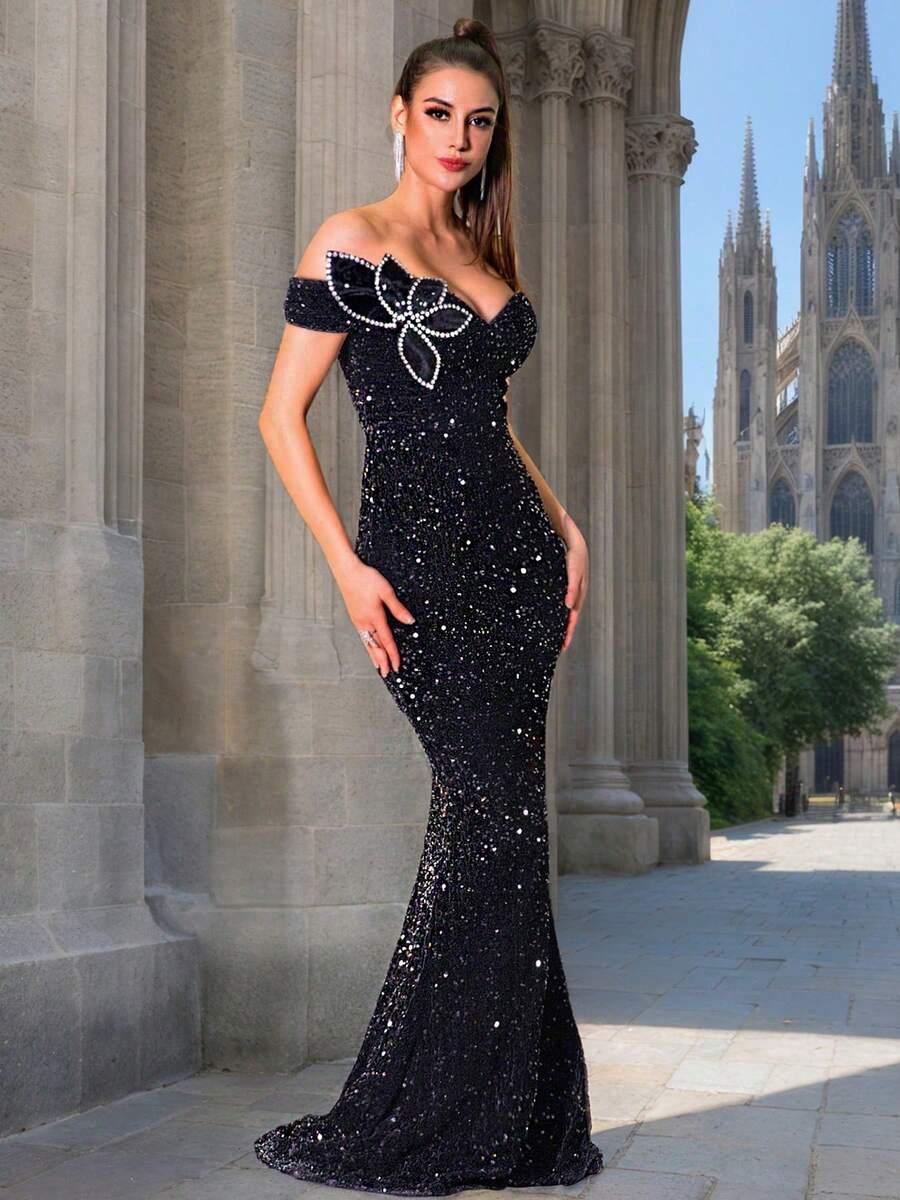 CZARNA MAXI SUKIENKA