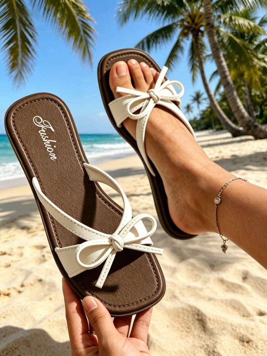 brązowe KLAPKI CASUAL