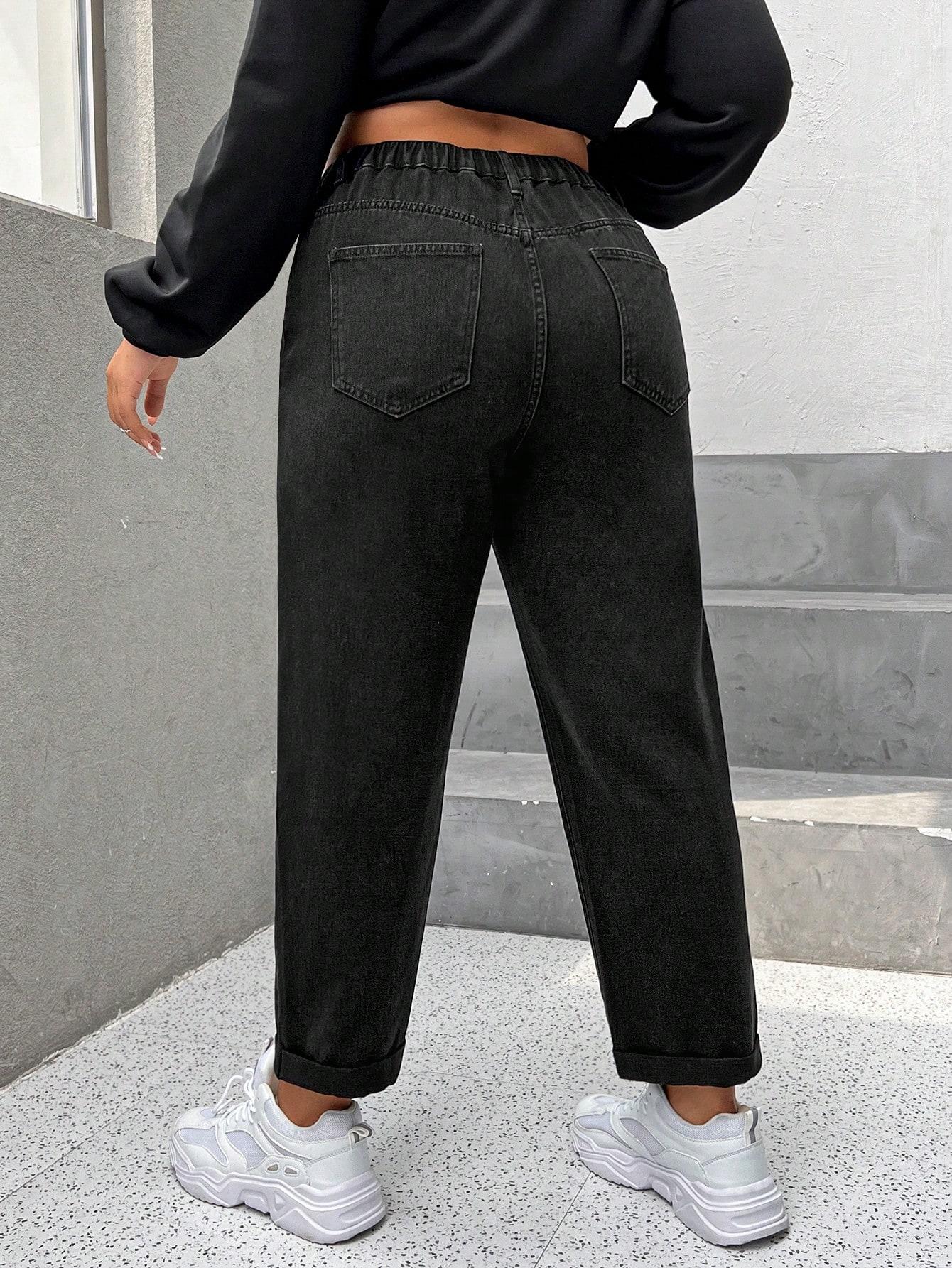 CZARNE SPODNIE JEANS
