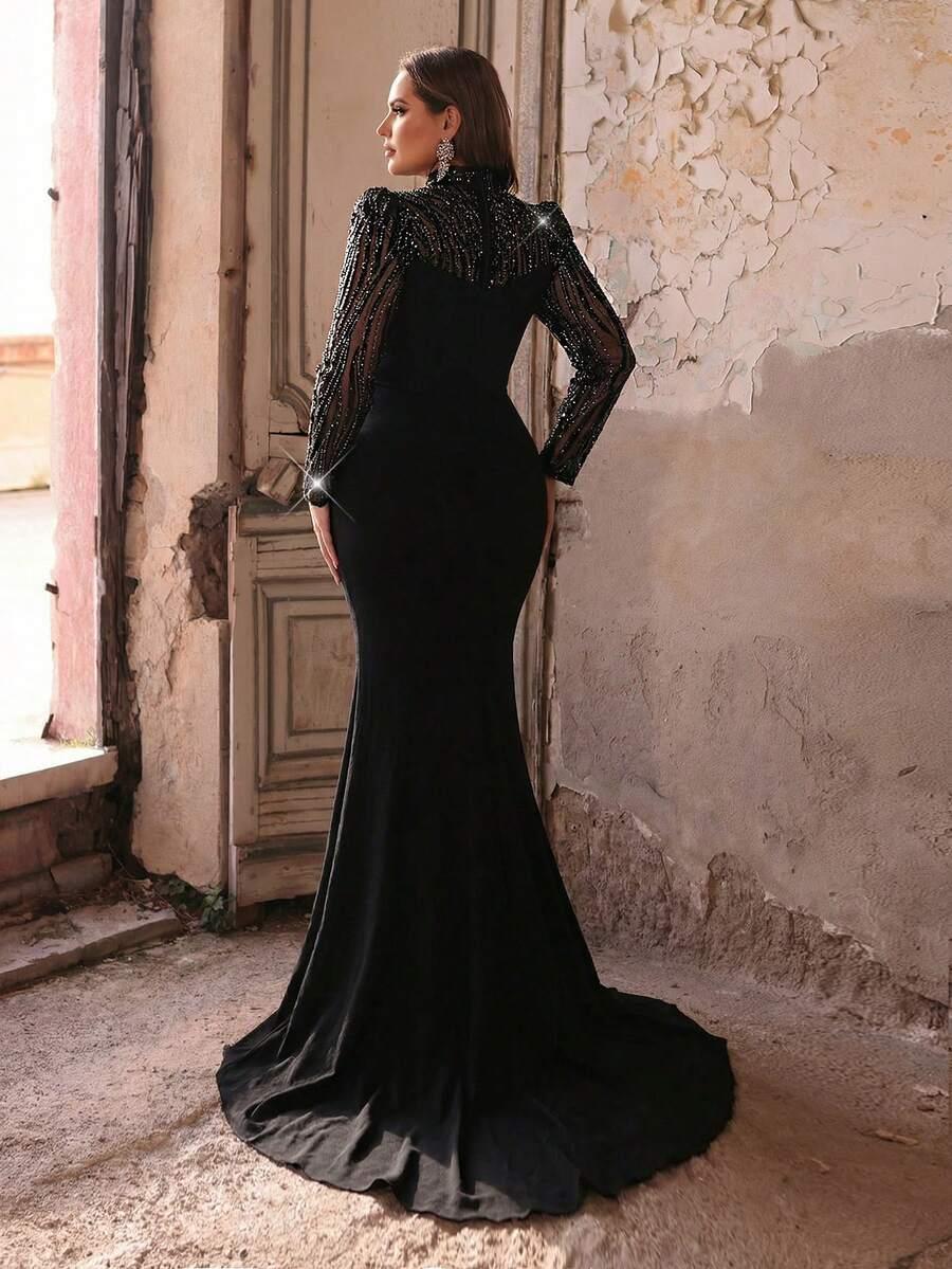 czarna maxi sukienka