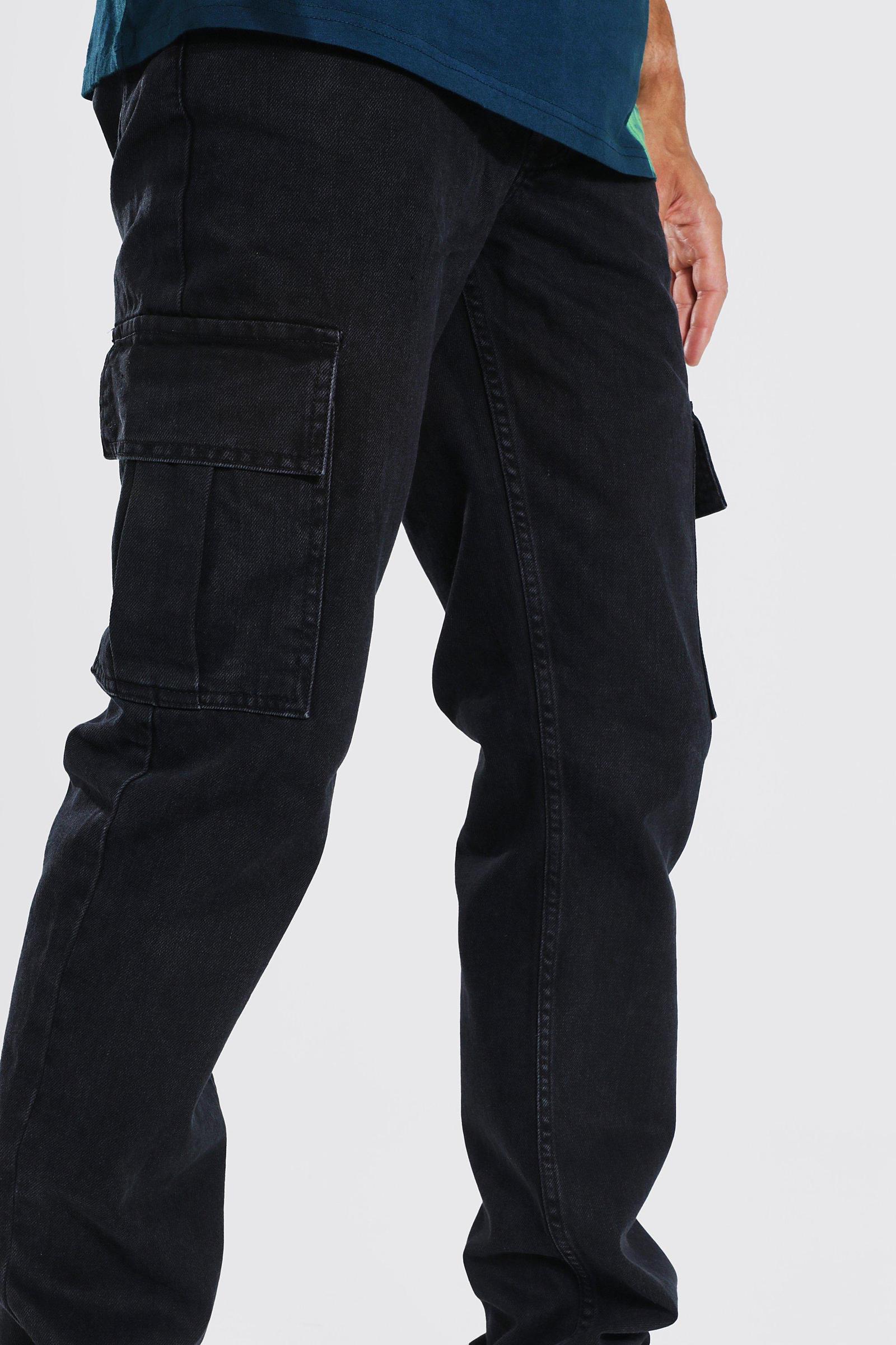 czarne proste spodnie jeans