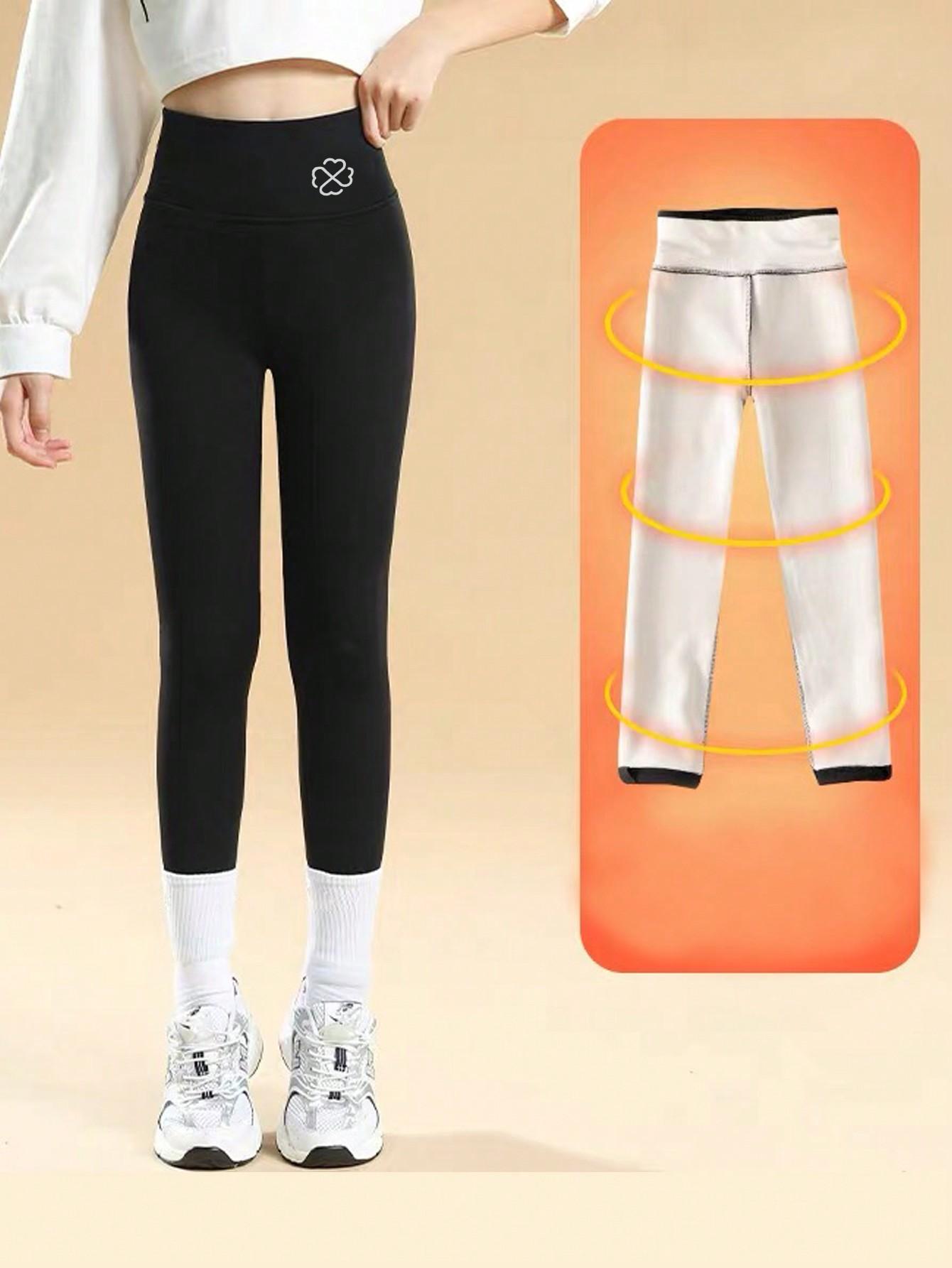 CZARNE OCIEPLANE LEGGINSY 