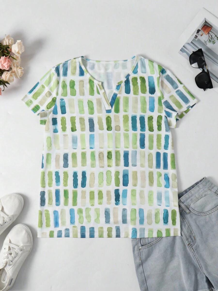 kolorowy t-shirt krótki rękaw 