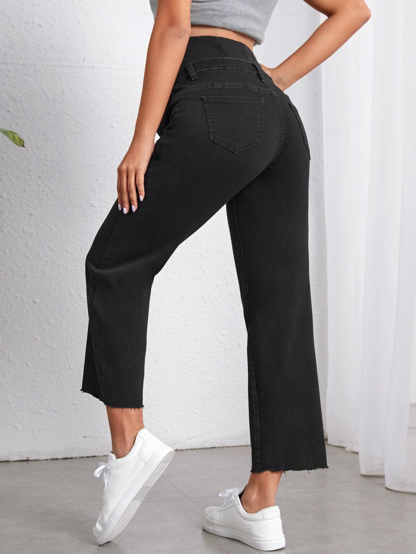 CZARNE SPODNIE CIĄŻOWE JEANS 