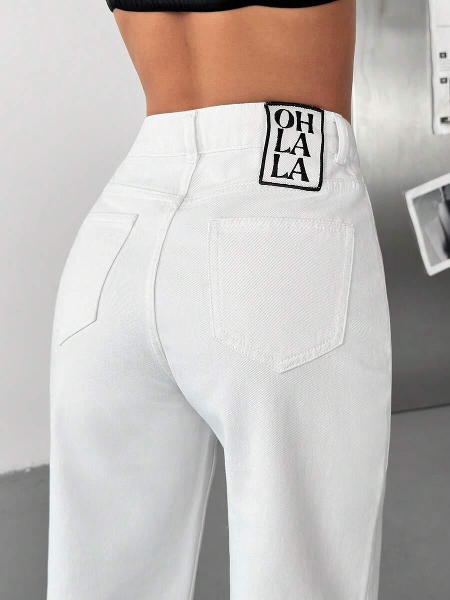 BIAŁE SPODNIE JEANS