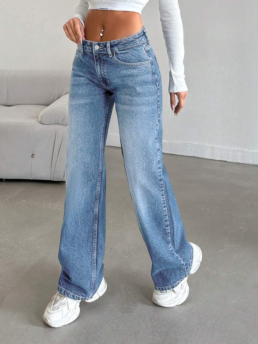 NIEBIESKIE SPODNIE JEANSOWE