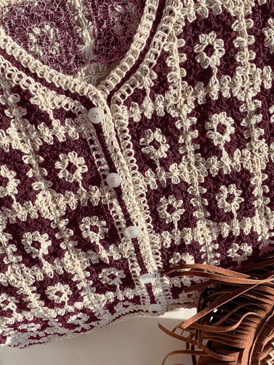 SWETER BEZ RĘKAWÓW wzór