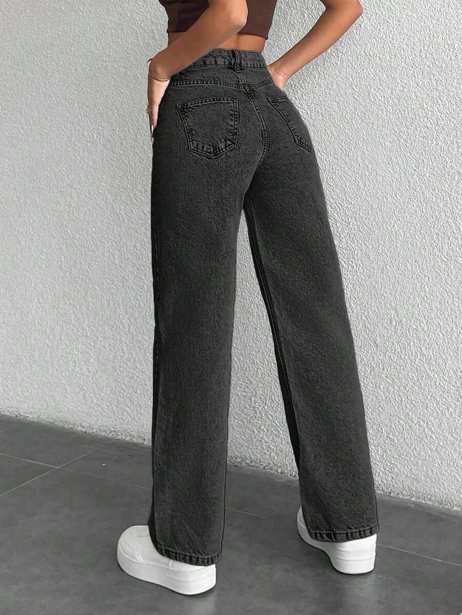 CZARNE SPODNIE JEANS