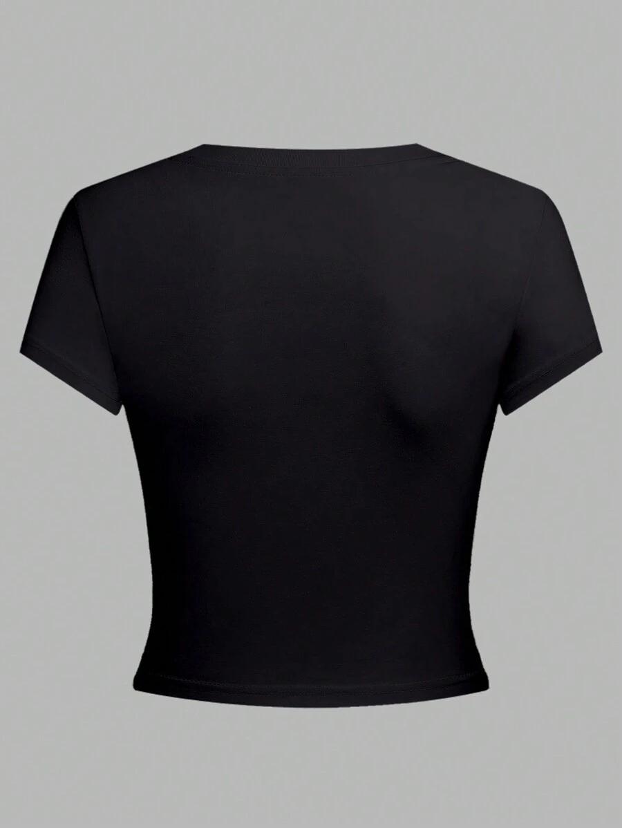 czarny top napisy