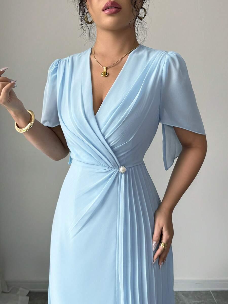 NIEBIESKA MIDI SUKIENKA