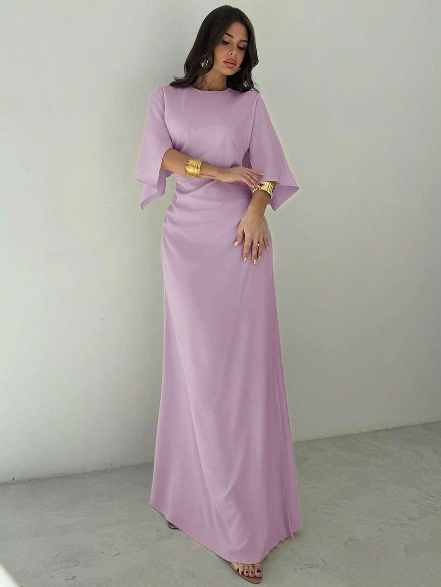 FIOLETOWA MAXI SUKIENKA