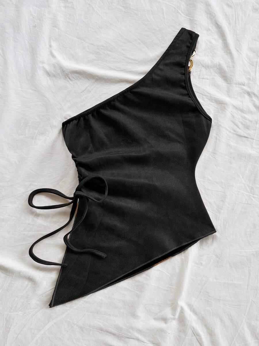 CZARNY TOP ASYMETRIA