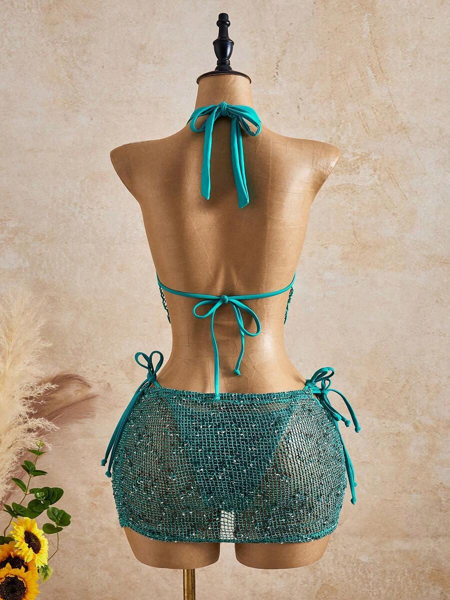 ZIELONY TRZYCZĘŚCIOWY KOMPLET BIKINI