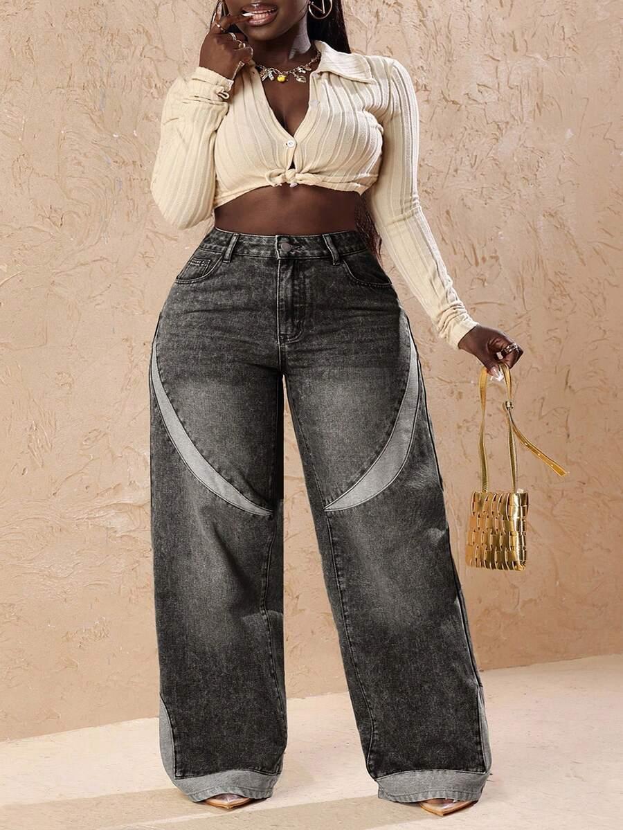 szarE SPODNIE JEANS