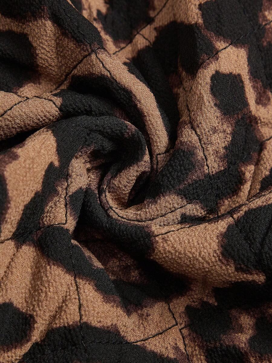 brązowa kamizelka animal print