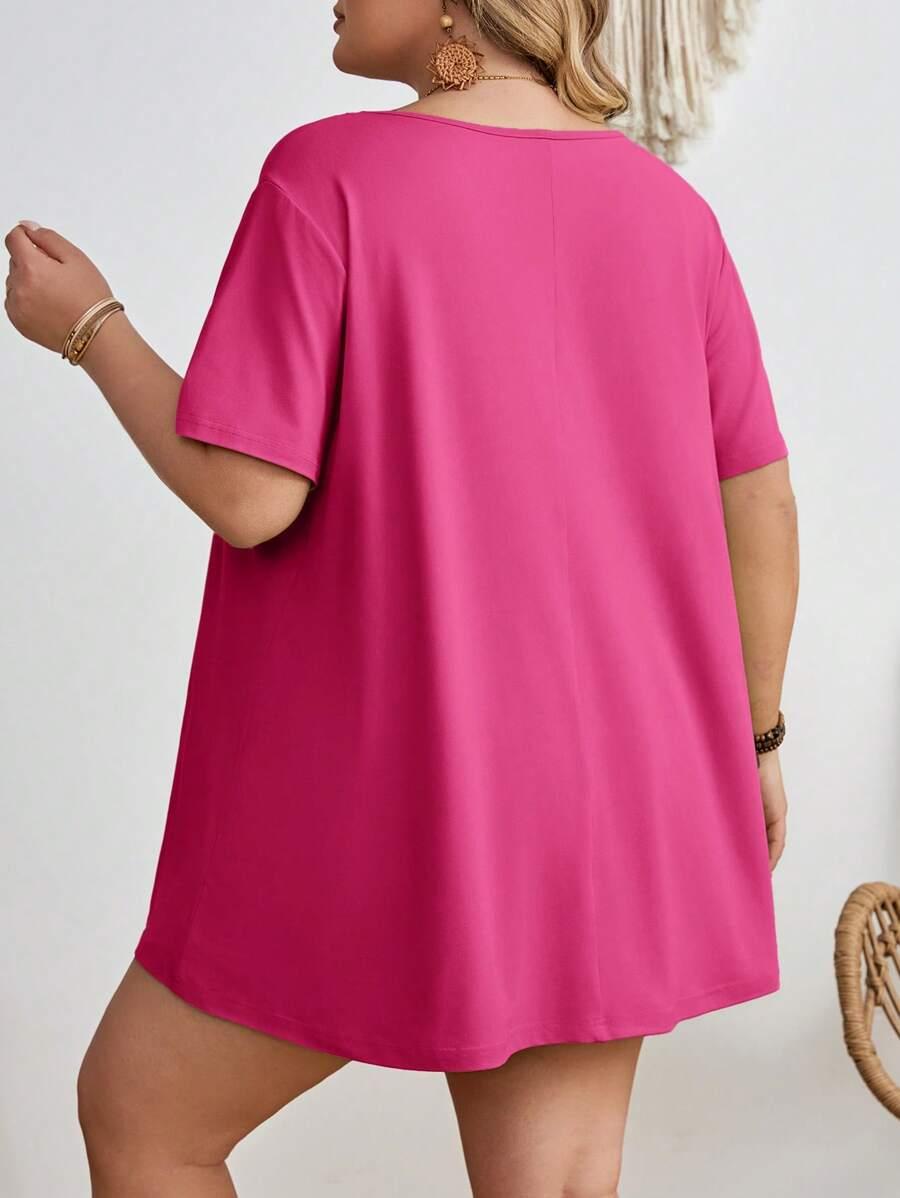 RÓŻOWY T-SHIRT KRÓTKI RĘKAW