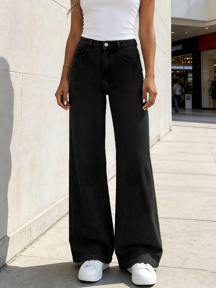 CZARNE SPODNIE JEANS