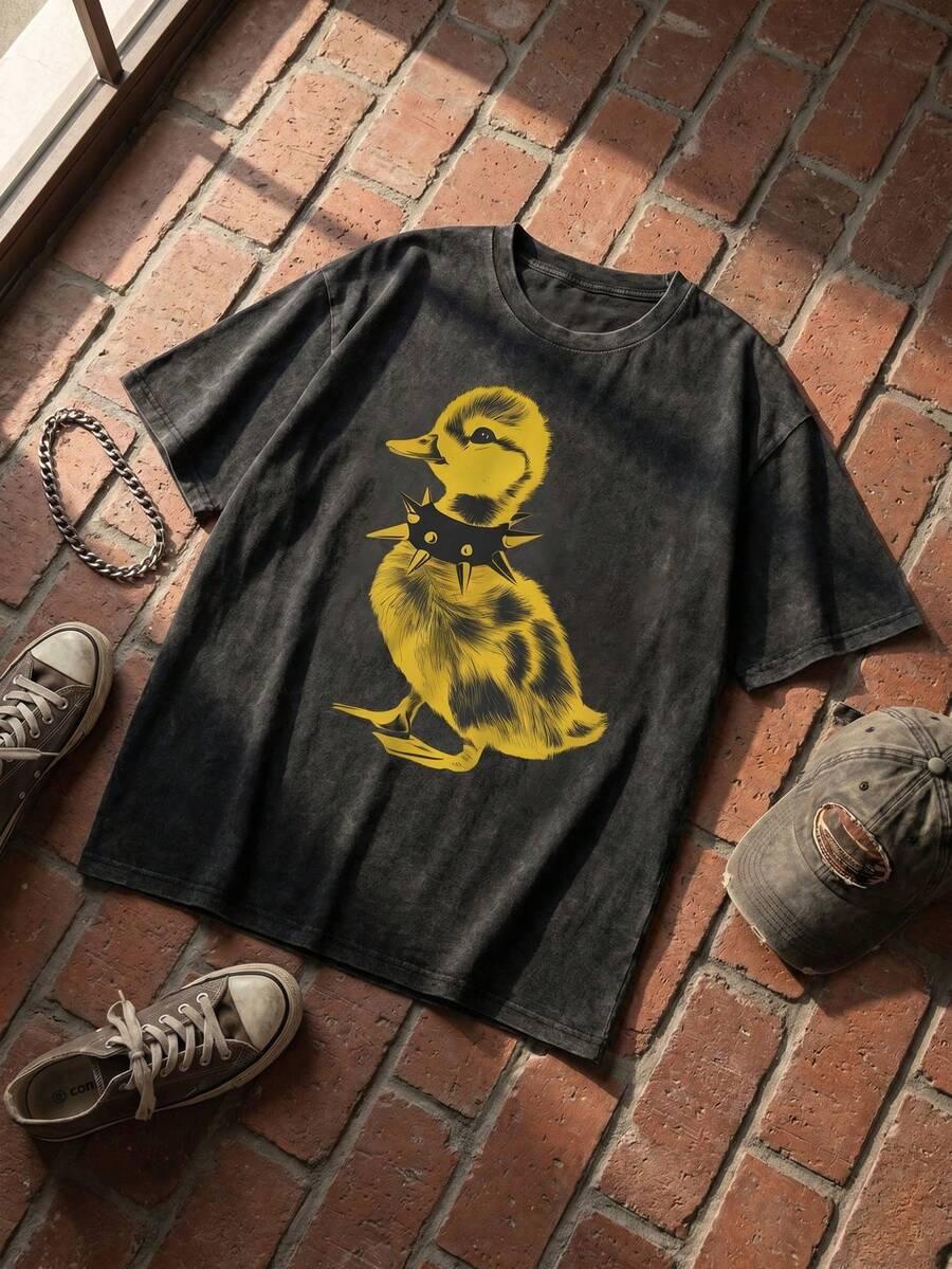 czarny t-shirt print