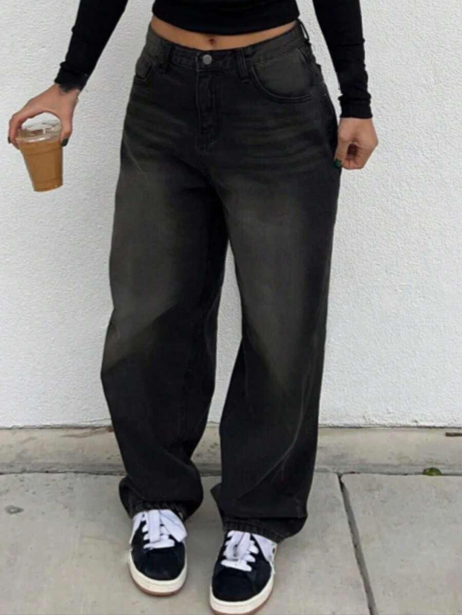 CZARNE SPODNIE JEANS