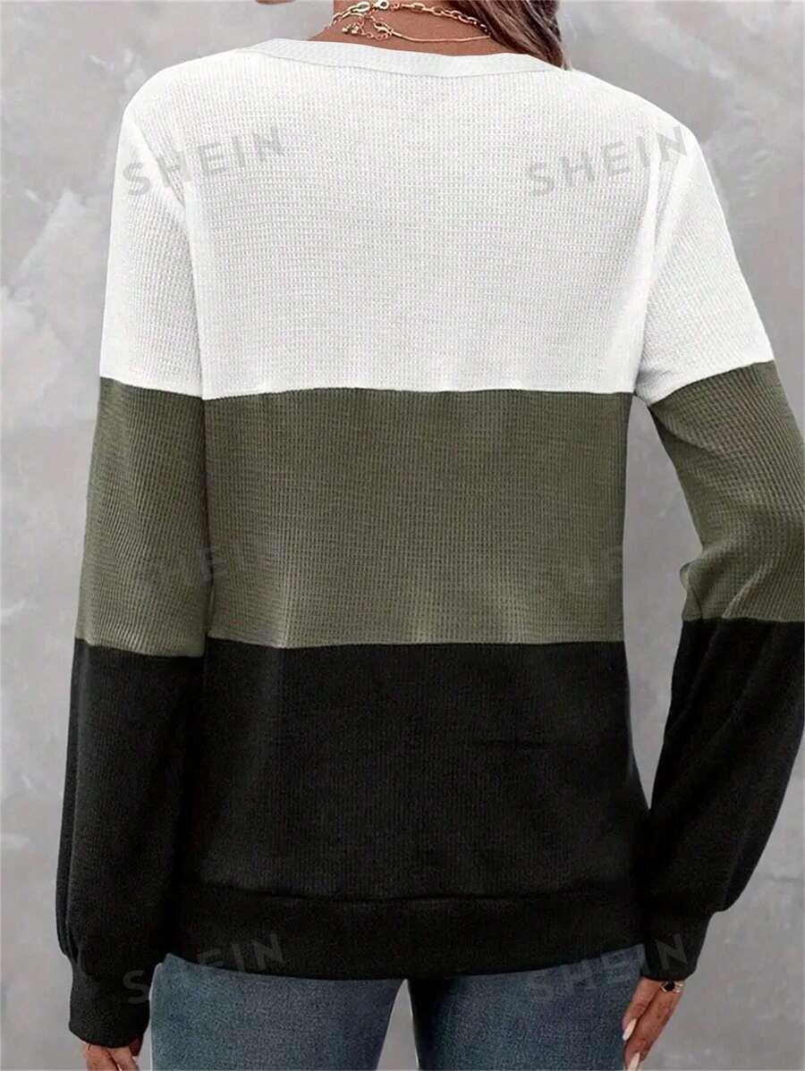 BLUZKA DŁUGI RĘKAW V-NECK GUZIKI 