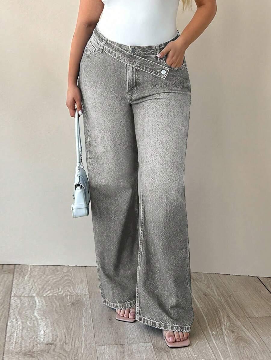 SZARE SPODNIE JEANS